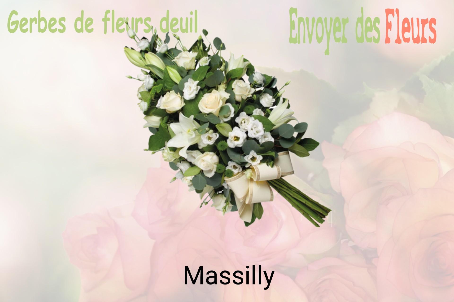 Gerbe de fleurs de deuil livrée à Massilly